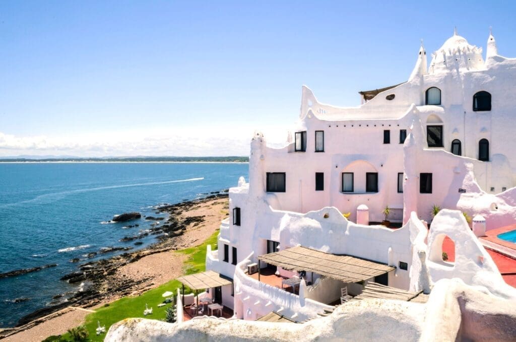 View of the sea from the beautiful Casapueblo in Punta Ballena
