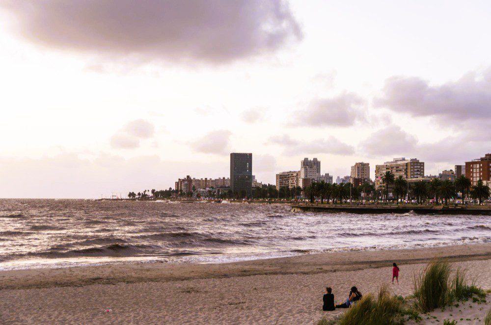Stunning sunset at the Rambla of Montevideo