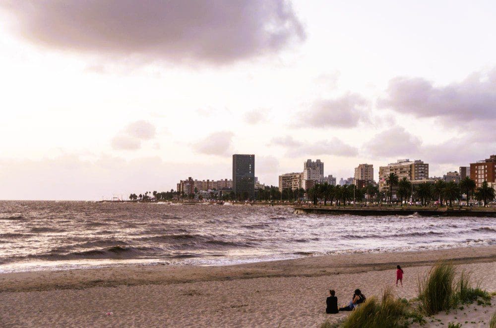 Stunning sunset at the Rambla of Montevideo